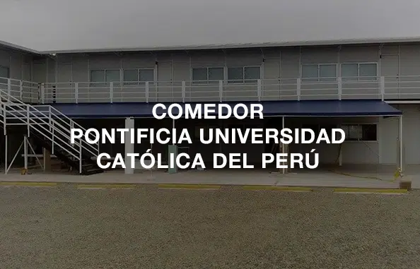 Cover Prime - Toldo de Lona instalado en el Comedor de la Pontificia Universidad Católica del Perú